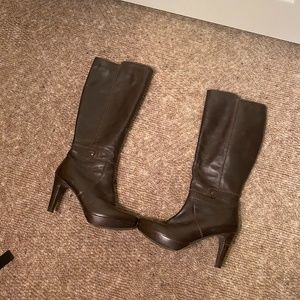 Carlo Rossetti Vintage Women’s Dark Brown Heeled Leather Boots Size 5